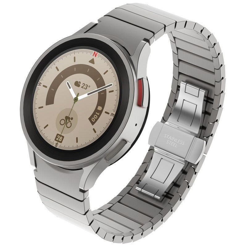 Stainless Steel Butterfly Buckle Band For Samsung Galaxy Watch4 5 6 7 Pro