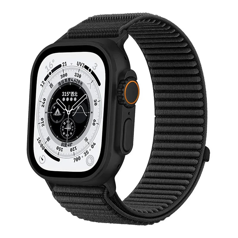 Wilderness Mountain Nylon Strap for Apple Watch – Breathable Woven Band with Buckle