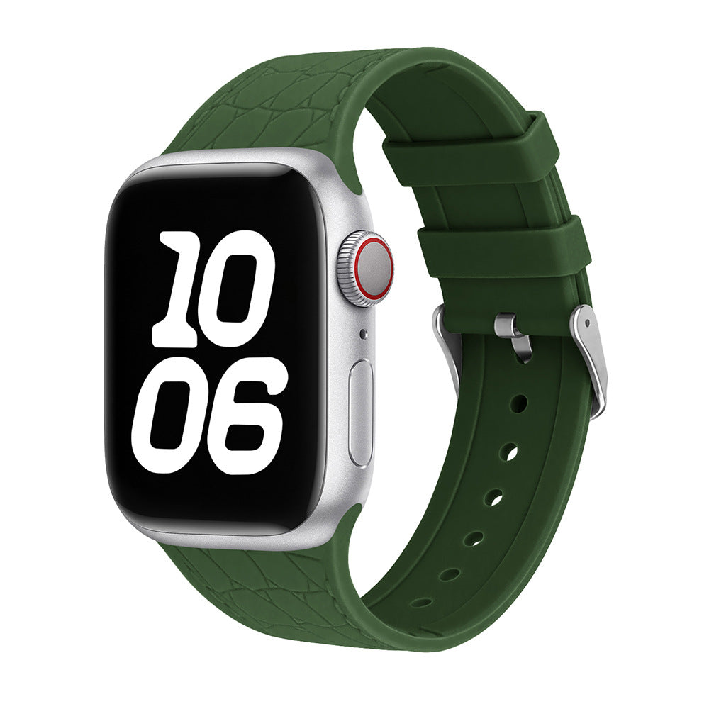 Lychee Texture Silicone Watch Band For Apple Watch