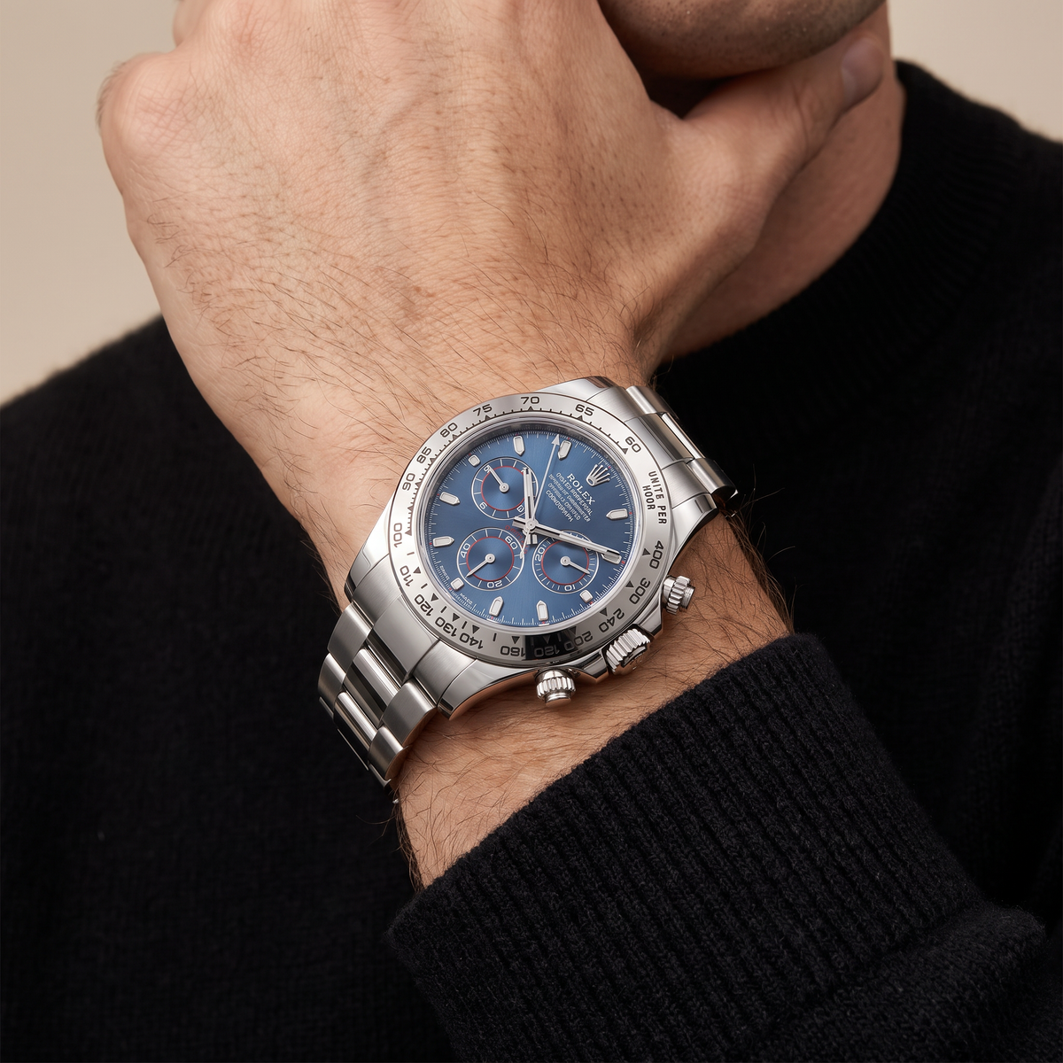 Cosmograph Daytona Blue Dial Oyster Men's Watch