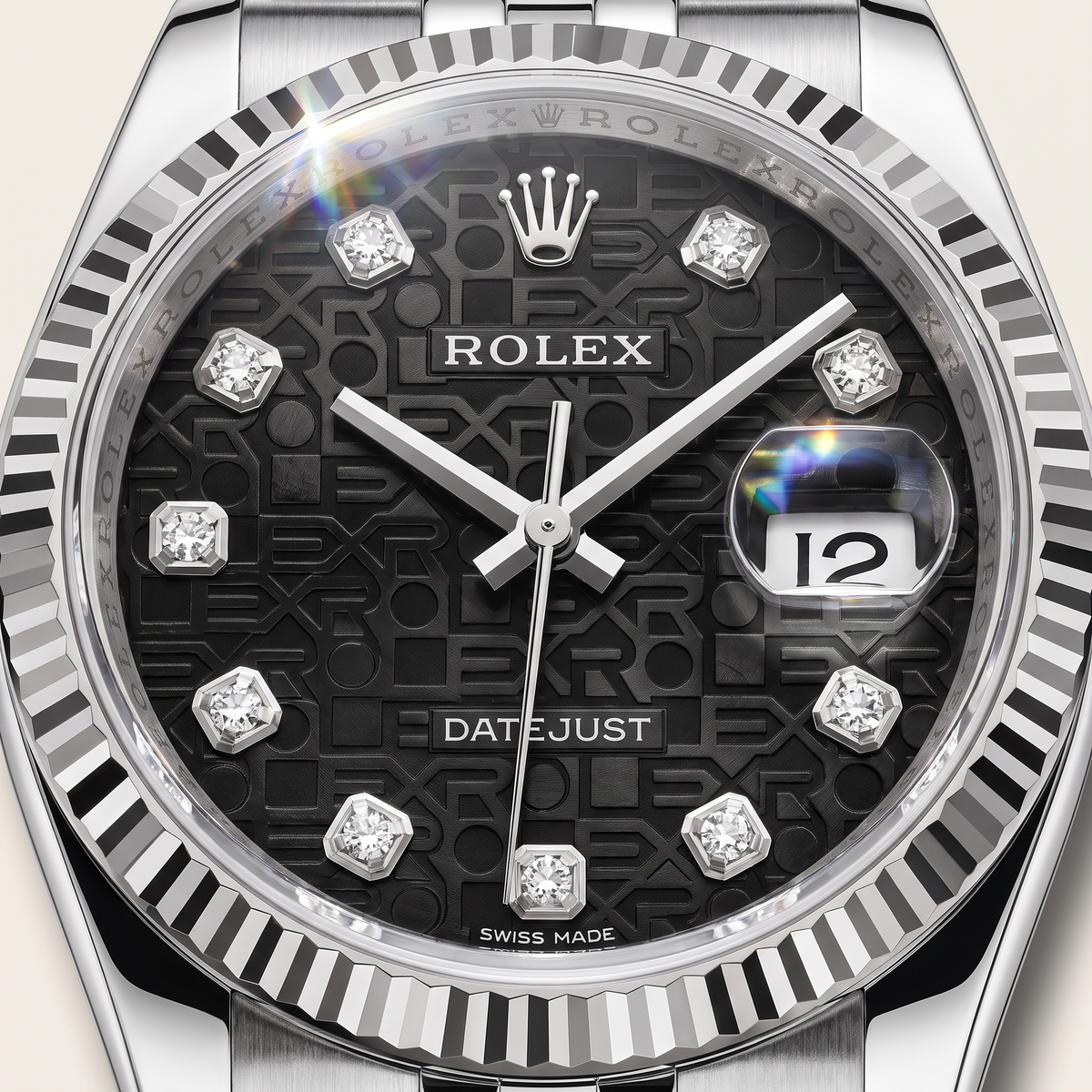Datejust Black Computer Dial Stainless Steel Jubilee Automatic Watch