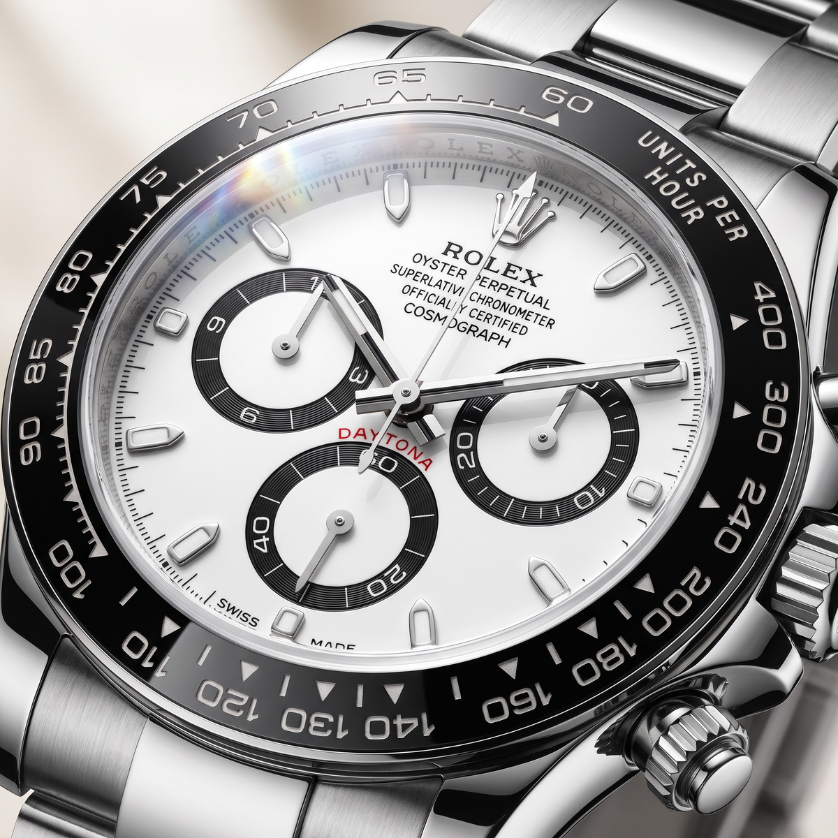 Daytona 126500 Ceramic Bezel White Panda Dial Automatic Watch