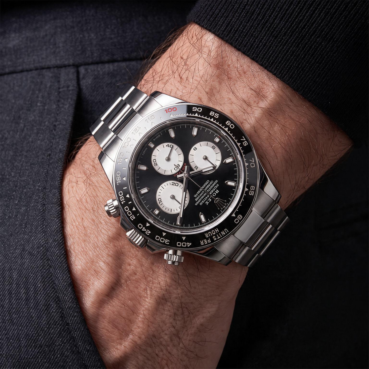 Daytona Le Mans 126529 Black Dial White Gold Automatic Watch