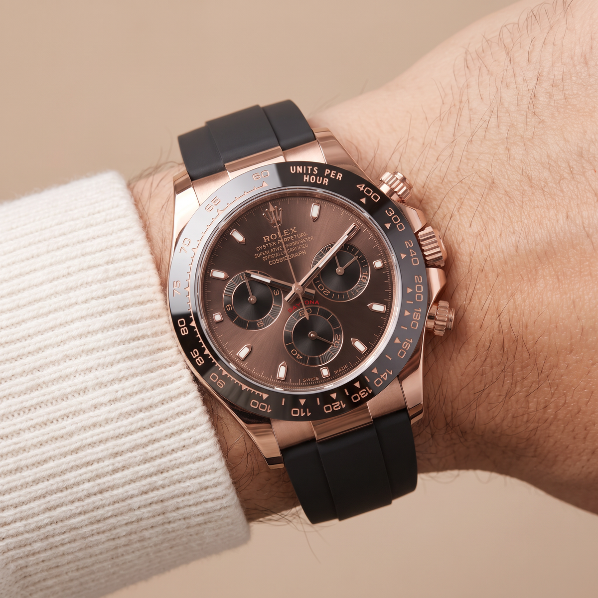 Daytona Rose Gold Oysterflex Chocolate Dial Men's Watch