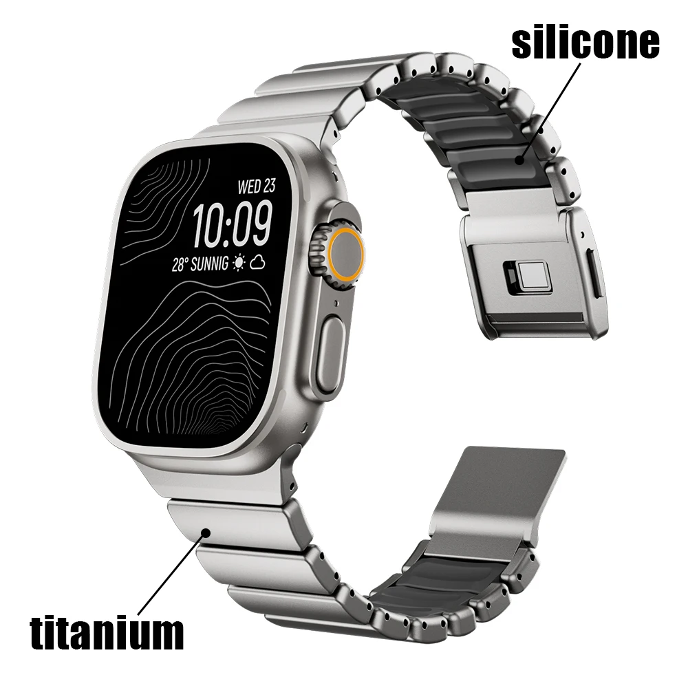 Ultra-Titanium + FKM Band Magnetic Clasp for Apple Watch