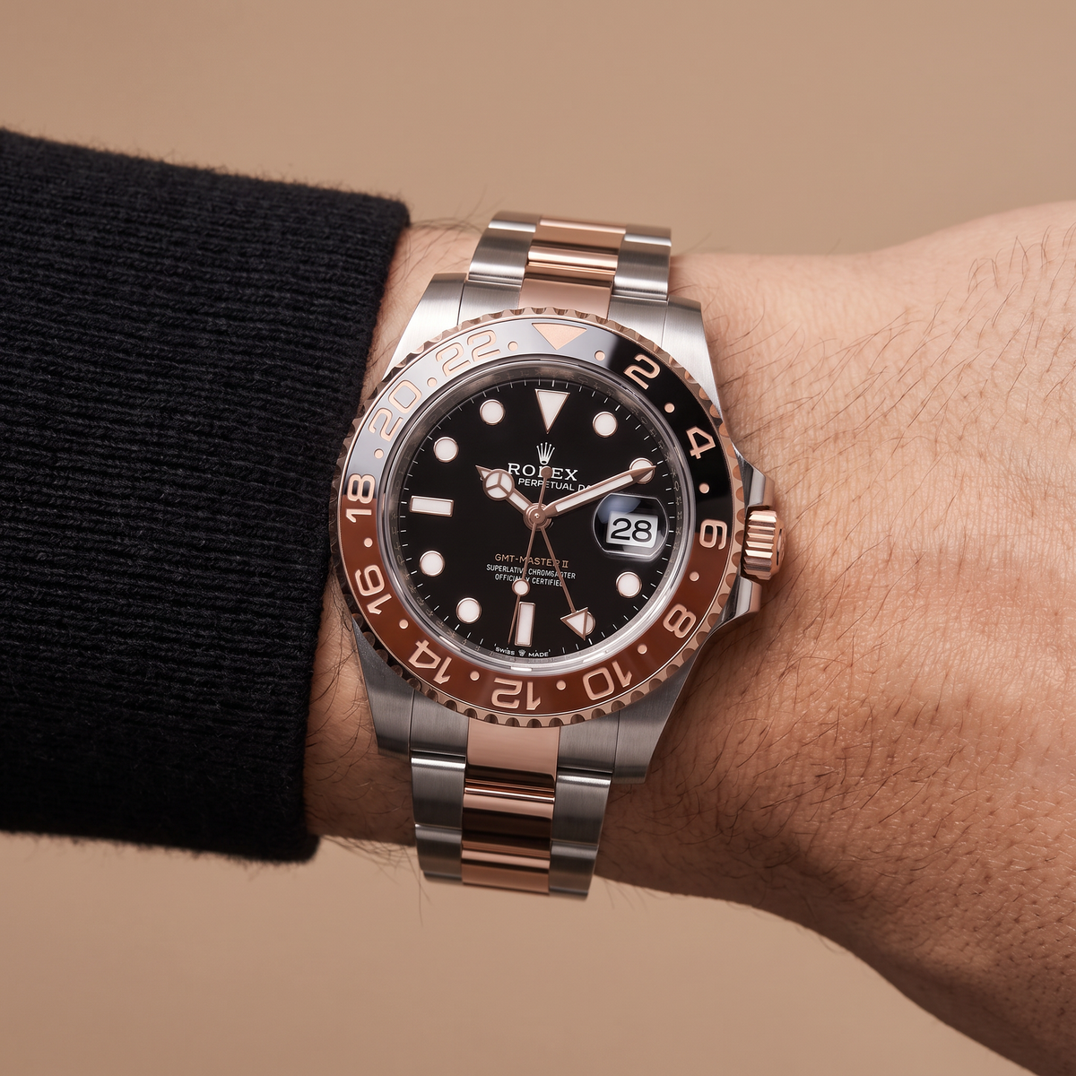 GMT-II M126711 ‘Root beer’ Black Dial Stainless Steel Automatic Watch