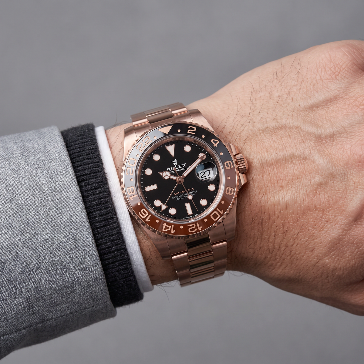 GMT-Master II 126715CHNR ‘Root beer’ Everose Gold Black Dial Automatic Watch