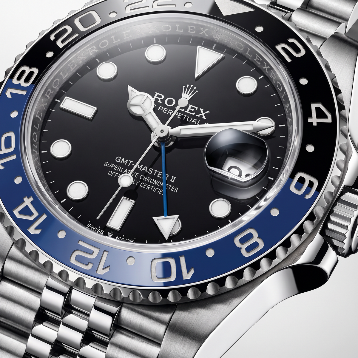 GMT-Master II Steel Black Blue Batman Bezel Men's Watch