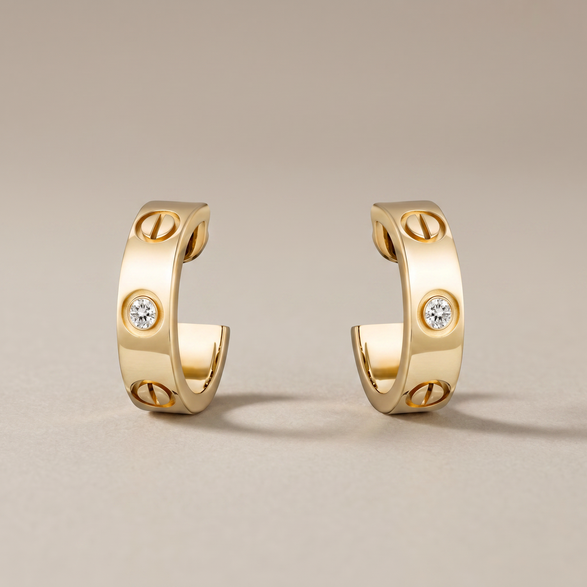 Love 2 Diamonds Hoop Earrings