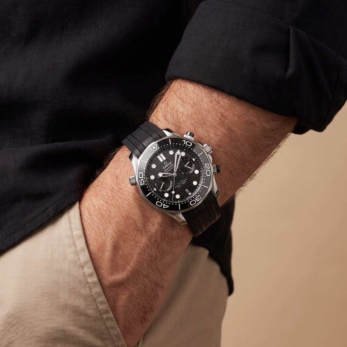 Seamaster Diver 300M Black Chronograph Men's Watch