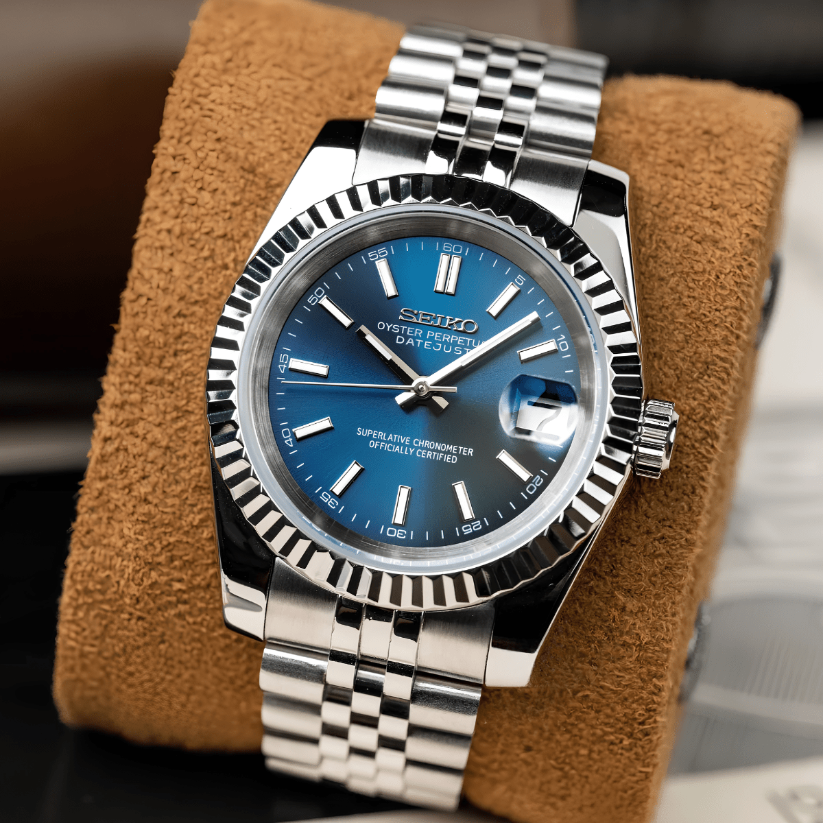 Seiko Mod Datejust Blue