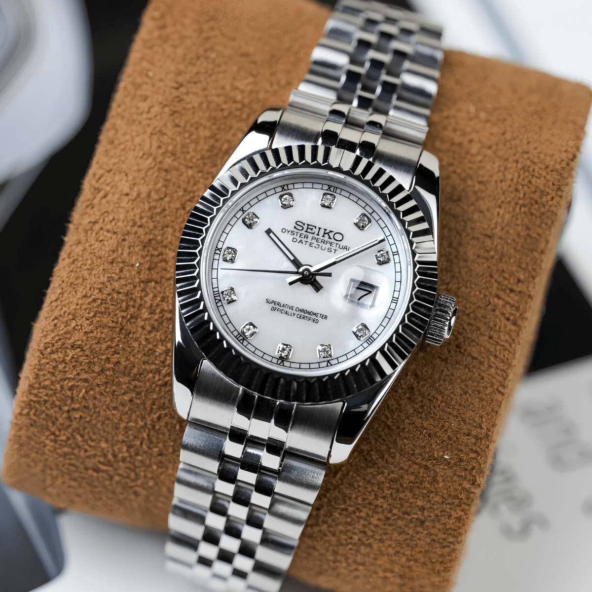 Seiko Mod Datejust Lady Gem Silver