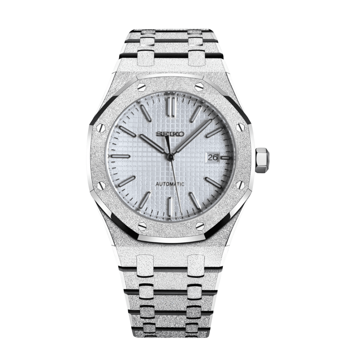 Seiko Mod Royal Oak Iced Out White