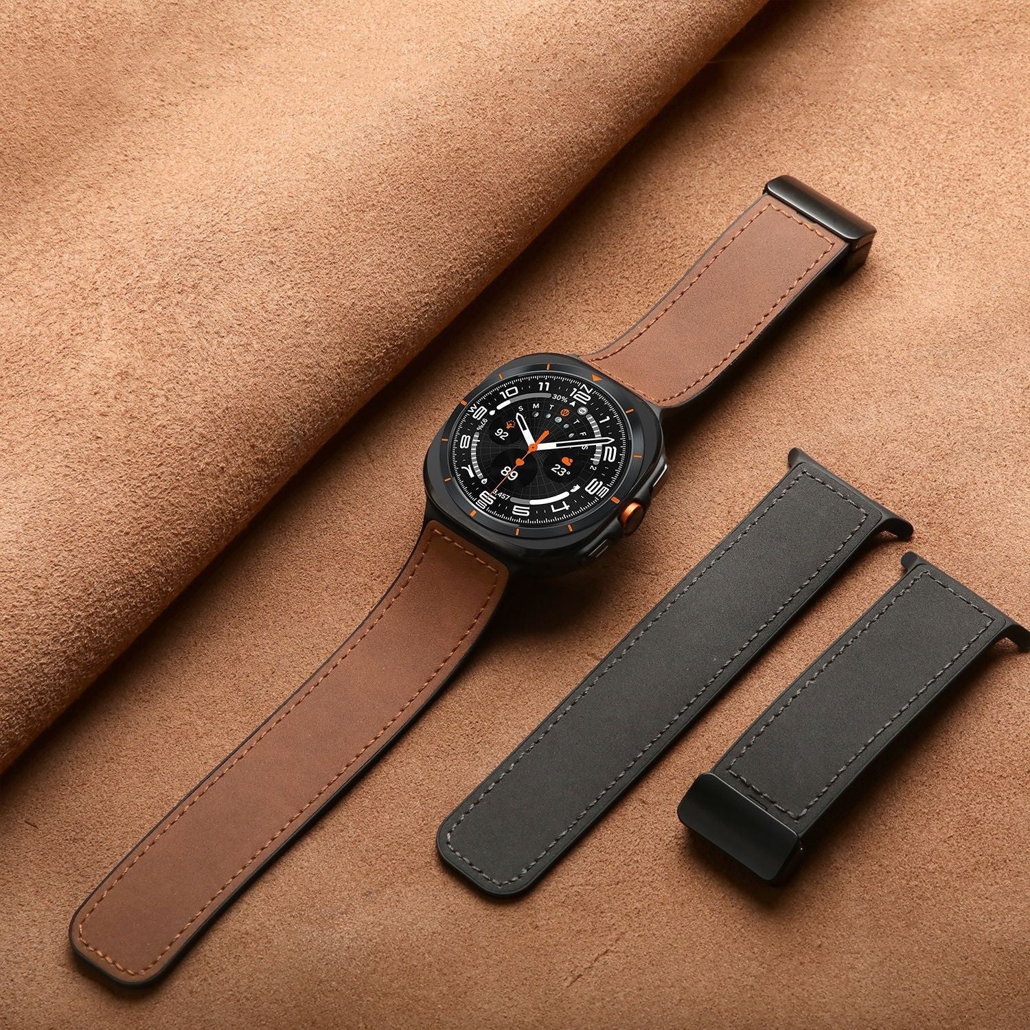Silicone Magnetic Leather Strap For Samsung Watch 7 Ultra/7 6 4 5 Pro