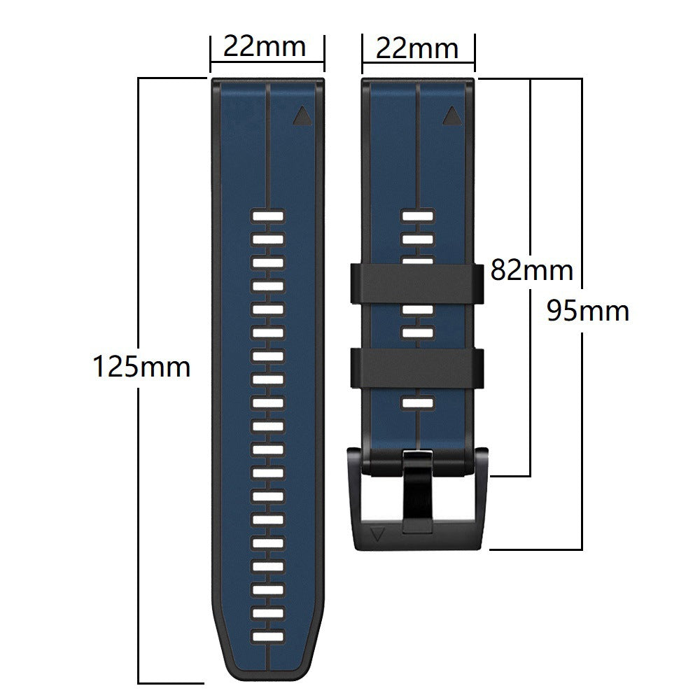 Soft Silicone Strap for Garmin Fenix 8/7X/Fenix 6X 5X