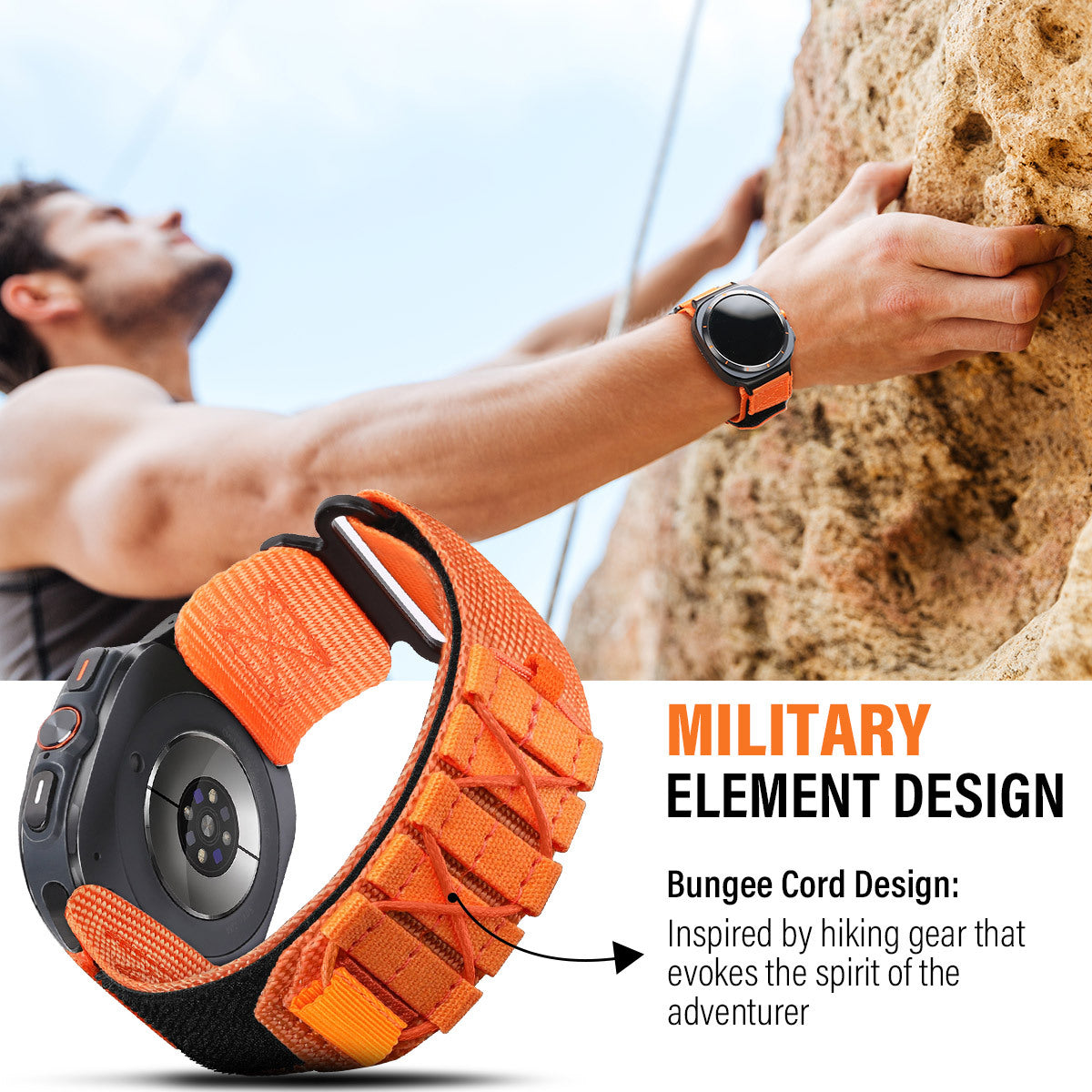 Nylon Canvas Loop Velcro Strap For Samsung Galaxy Watch Ultra/4 5 6 7 Pro