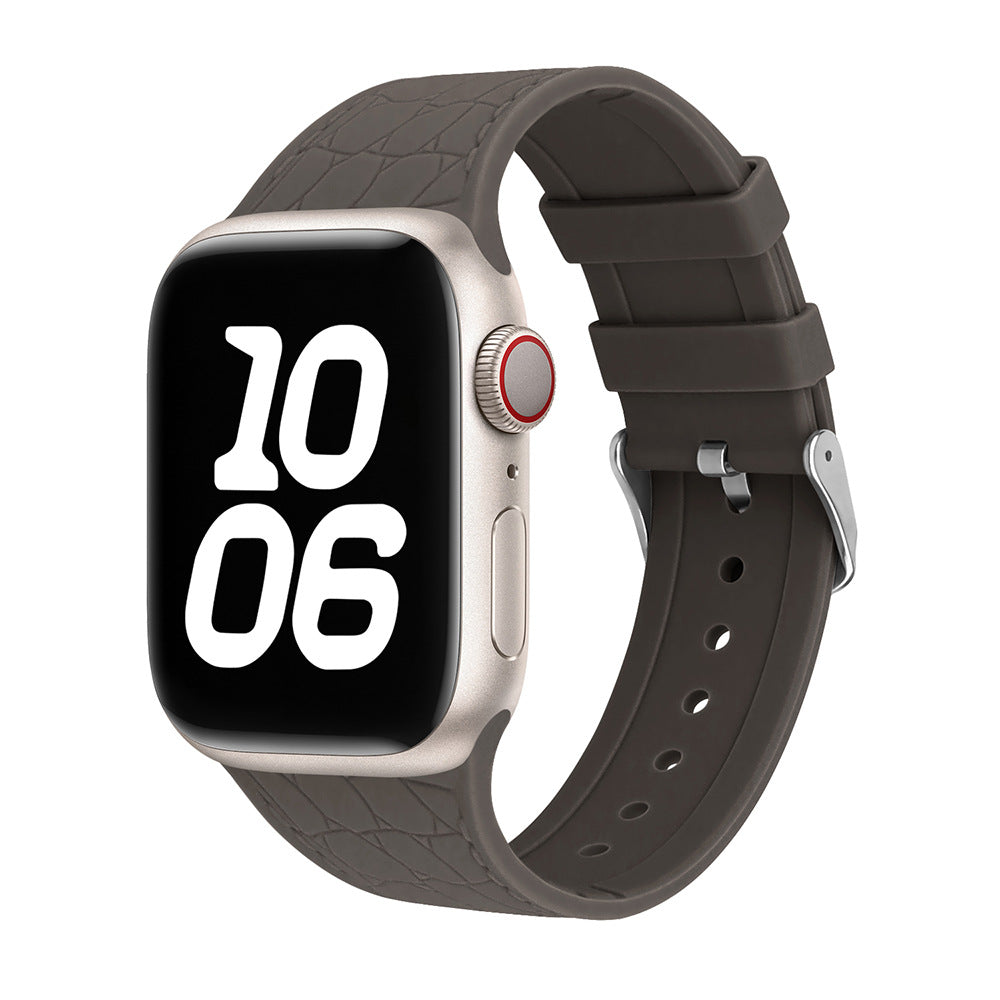 Lychee Texture Silicone Watch Band For Apple Watch