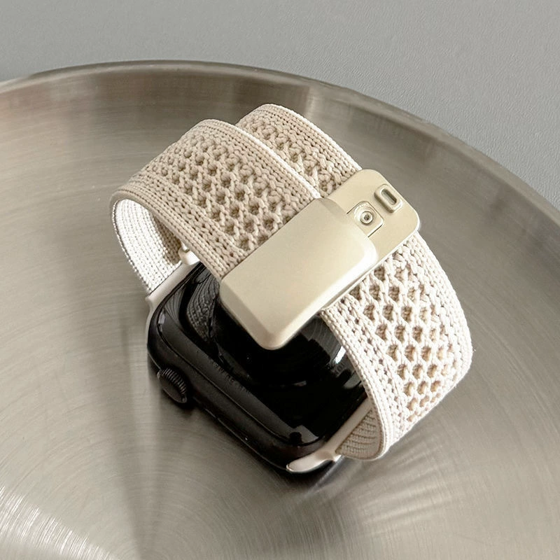 Braided Mesh Nylon Loop with Magnetic Clasp For Apple Watch