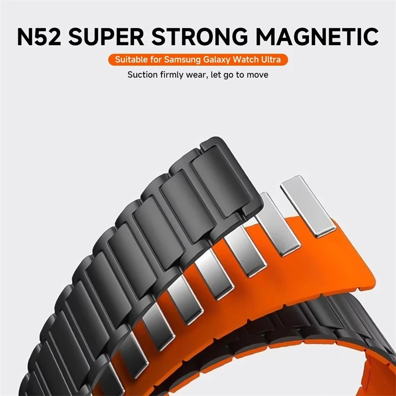 Sports Silicone Magnetic Band For Samsung Galaxy Watch Ultra/7/6/5/4