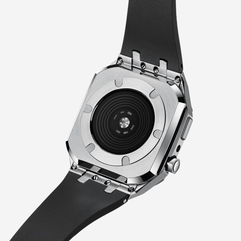 AP Silicone Band Stainless Steel Case Retrofit Kit For Apple Watch