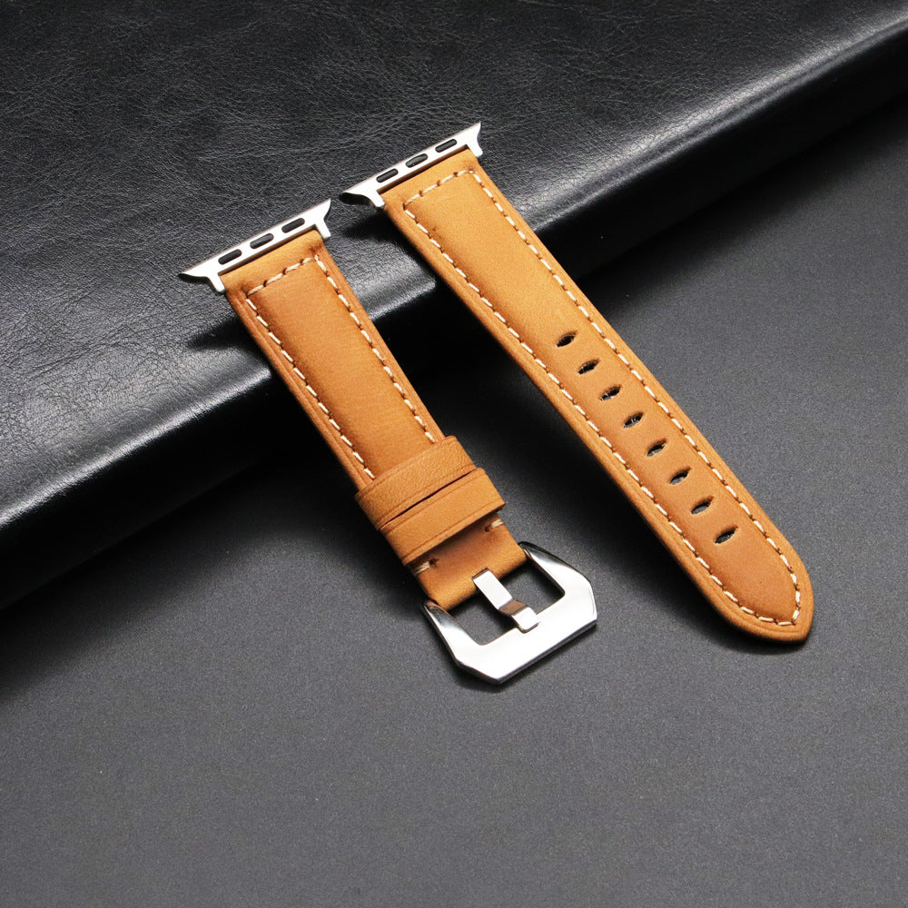 Vintage Leather Apple Watch Band - Frosted design