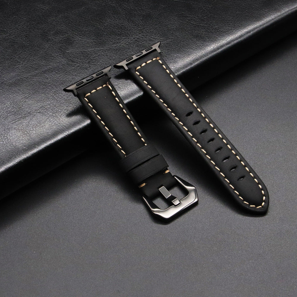 Vintage Leather Apple Watch Band - Frosted design