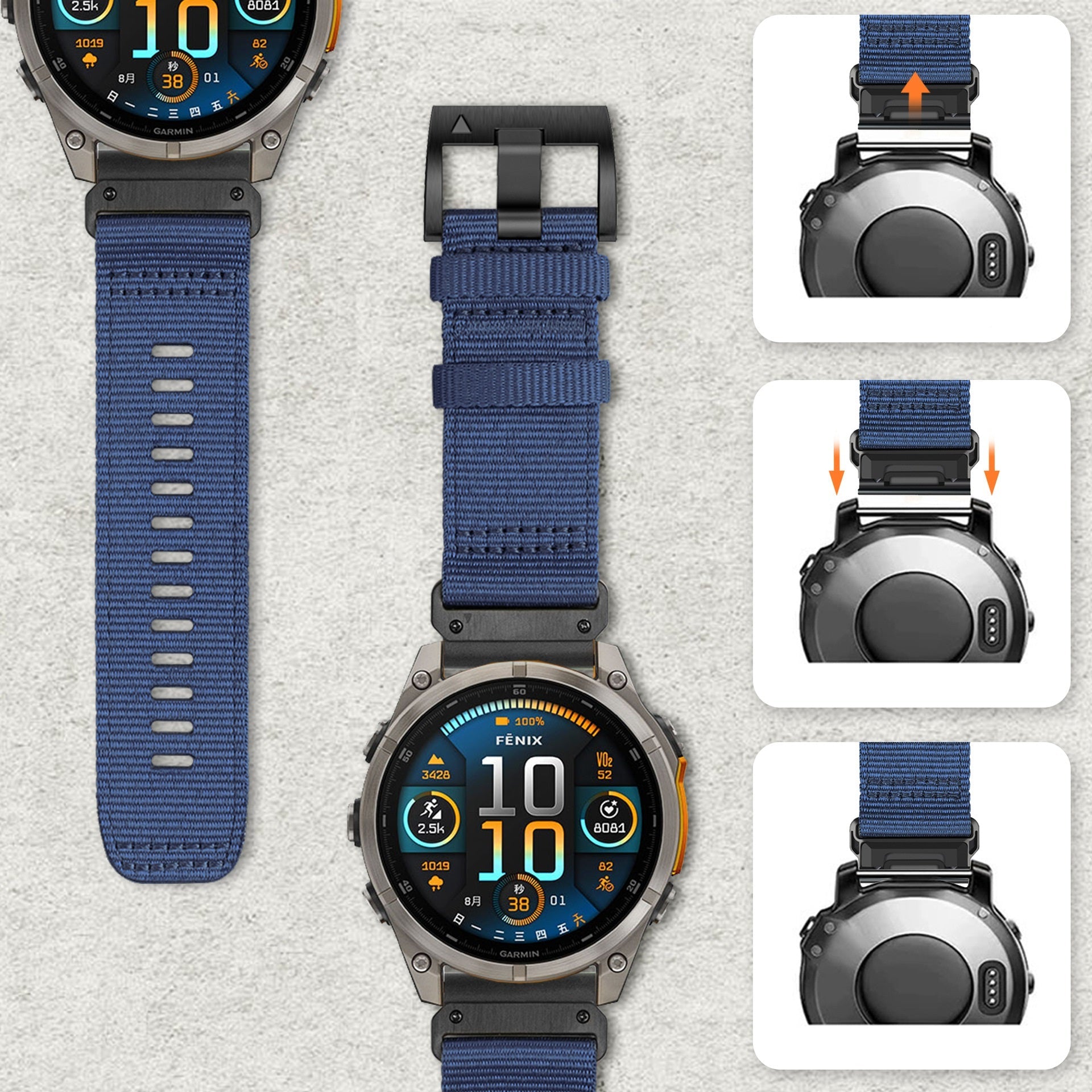 NYLON STRAPFOR GARMIN WATCH 22/26mm