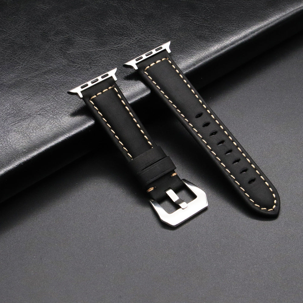 Vintage Leather Apple Watch Band - Frosted design