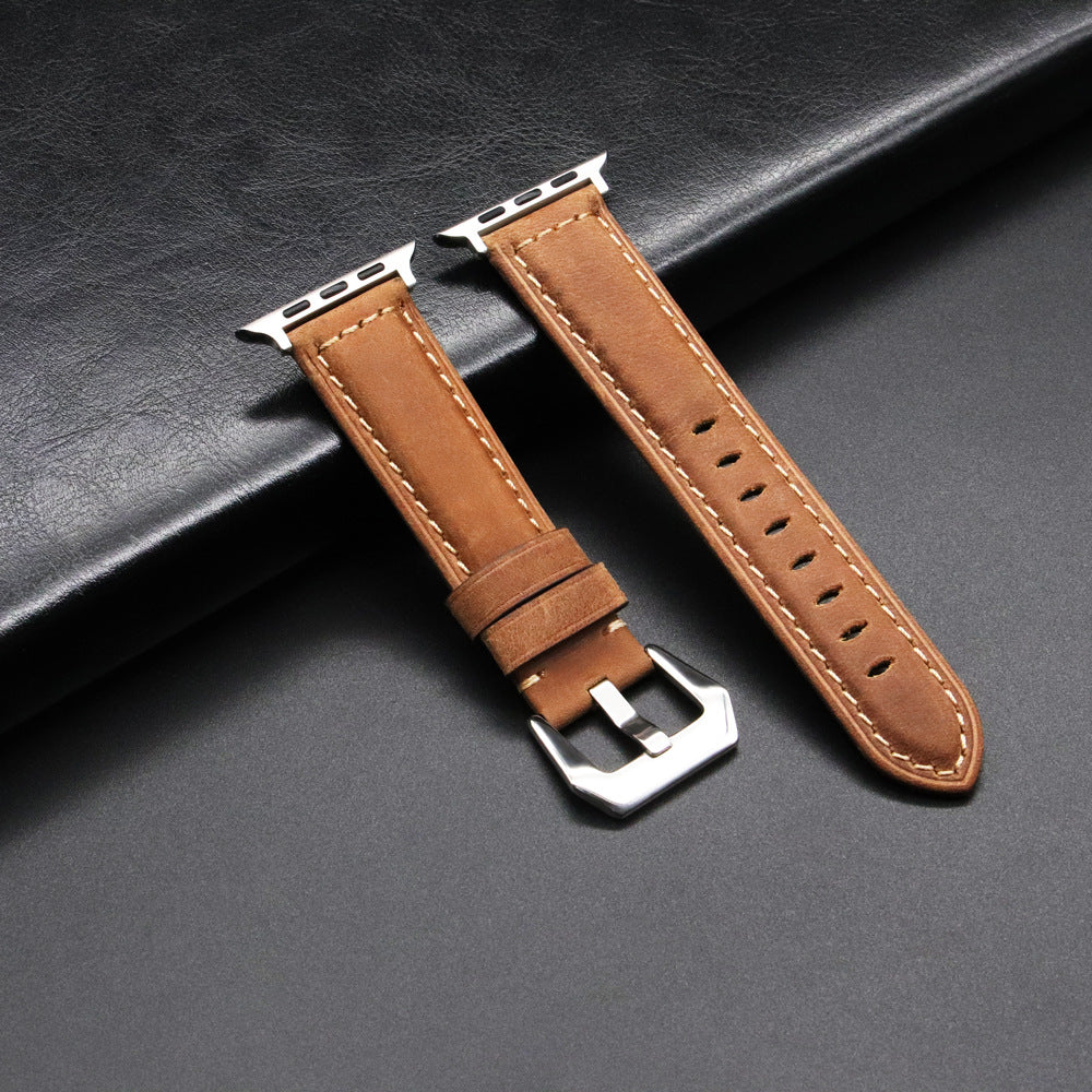 Vintage Leather Apple Watch Band - Frosted design