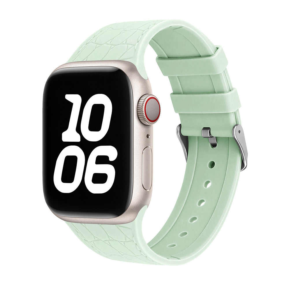 Lychee Texture Silicone Watch Band For Apple Watch
