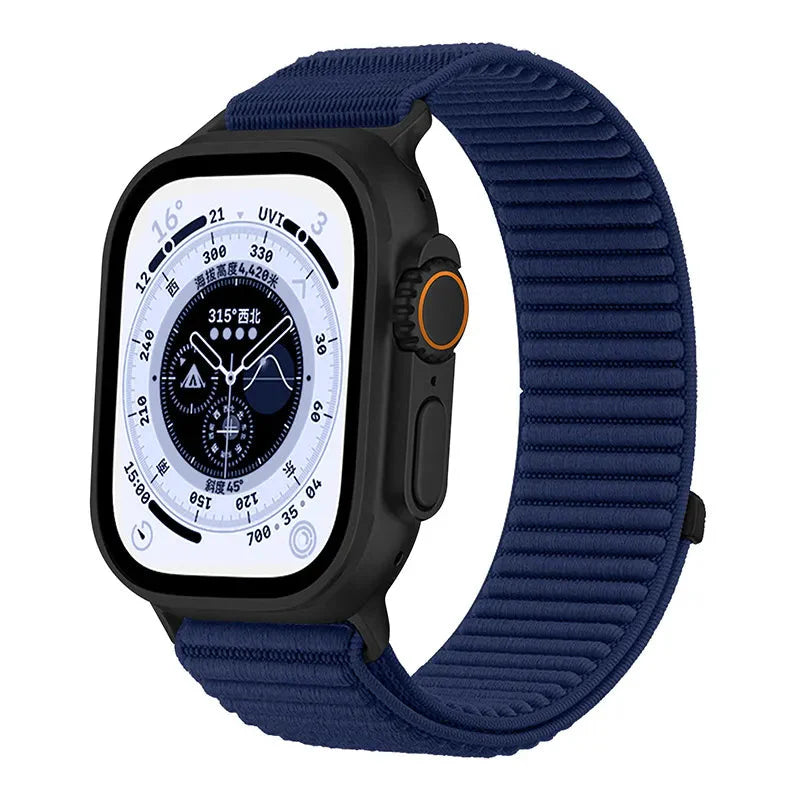 Wilderness Mountain Nylon Strap for Apple Watch – Breathable Woven Band with Buckle