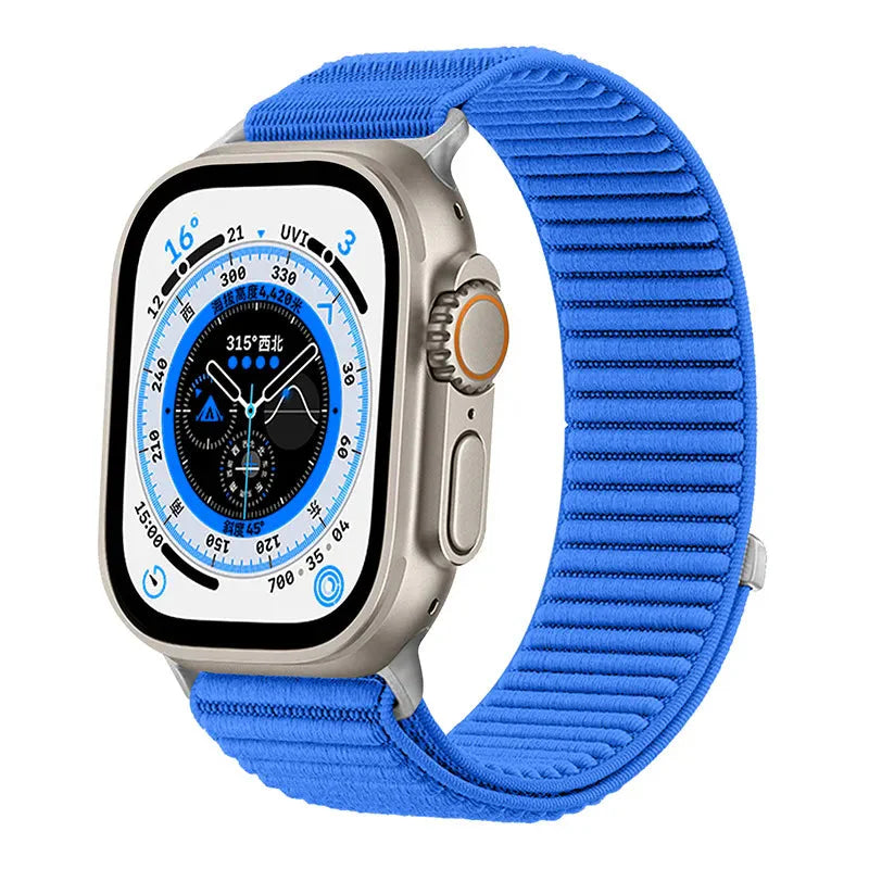 Wilderness Mountain Nylon Strap for Apple Watch – Breathable Woven Band with Buckle