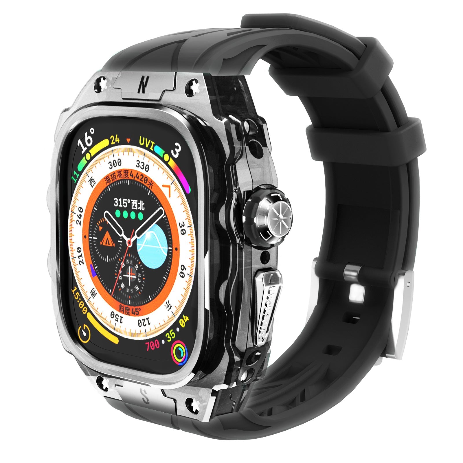 FS91 Luxury Translucent Smartwatch Case for Apple Watch Ultra-49mm