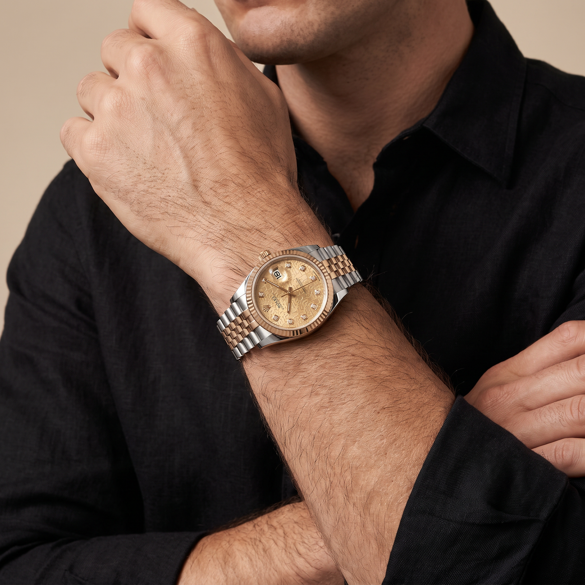 Datejust Golden Computer Dial Stainless Steel Automatic Watch