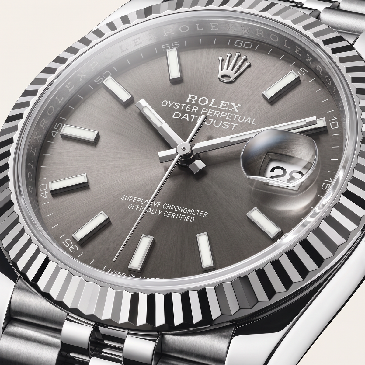 Datejust Oyster Perpetual Oystersteel Grey Dial Men's Watch