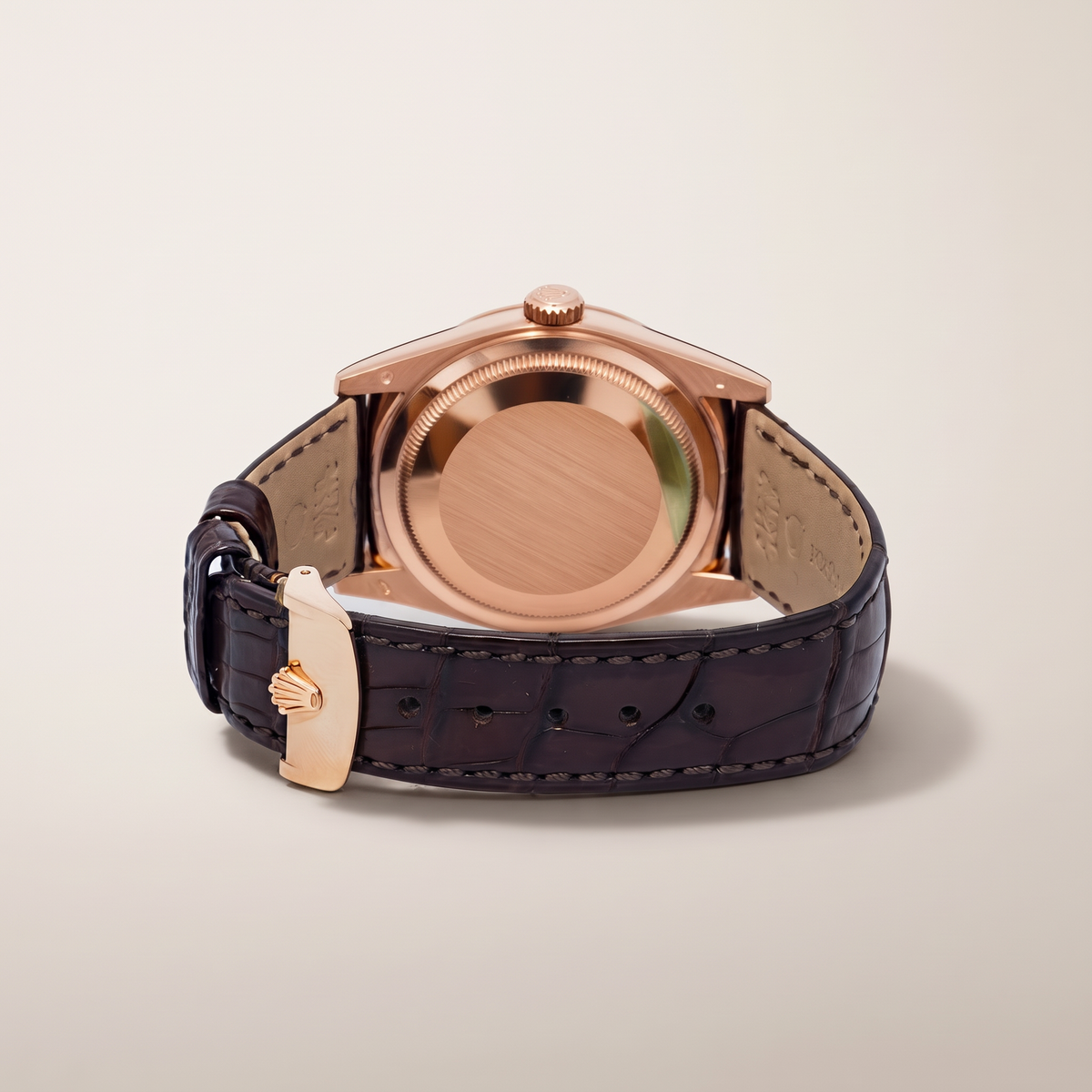 Day-date Everose Gold  President Chocolate Dial Leather Strap Men’s Watch