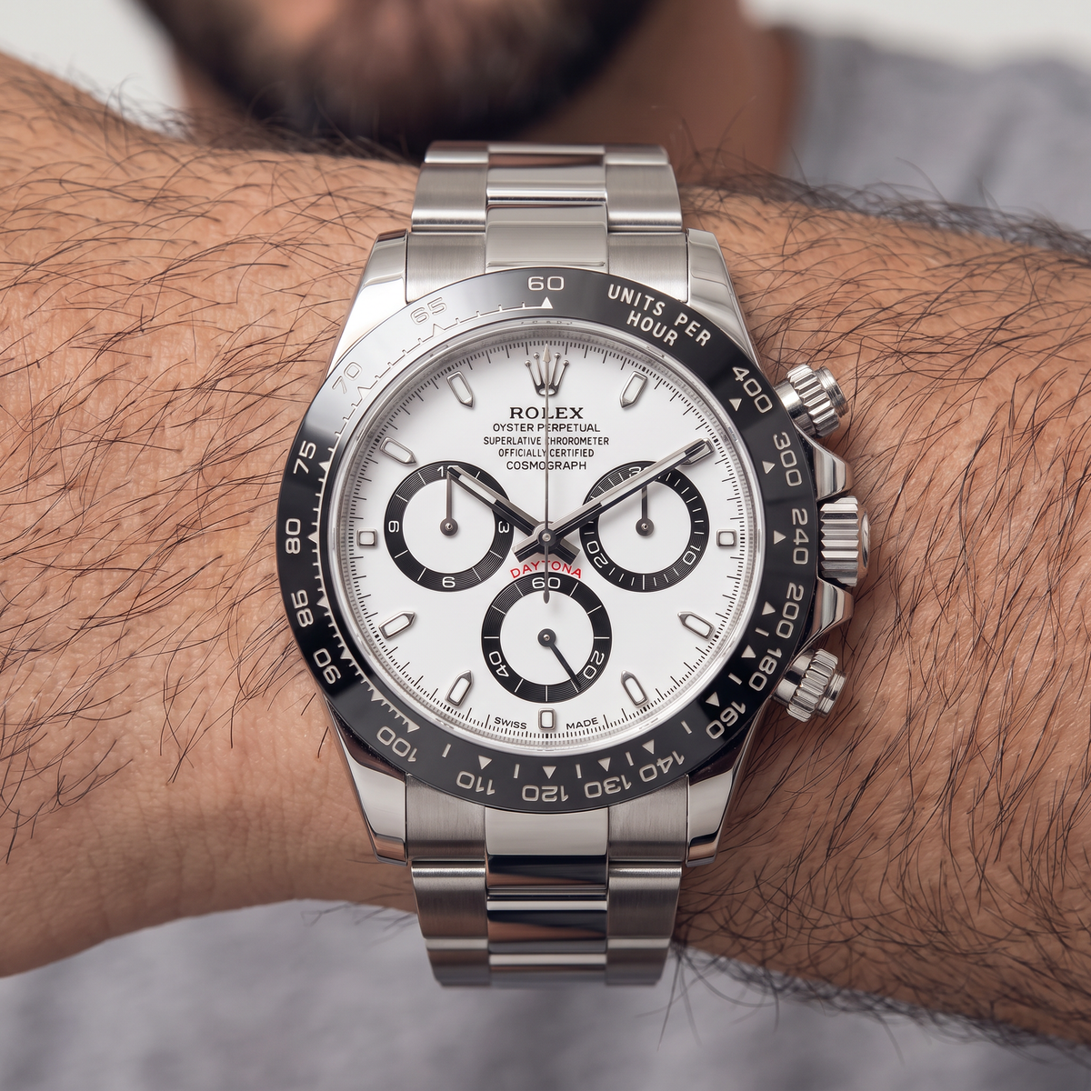 Daytona 126500 Ceramic Bezel White Panda Dial Automatic Watch