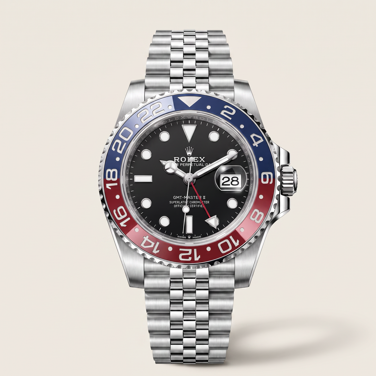 GMT-Master II 126710 Blue Red Pepsi Bezel Jubilee Automatic Men's Watch