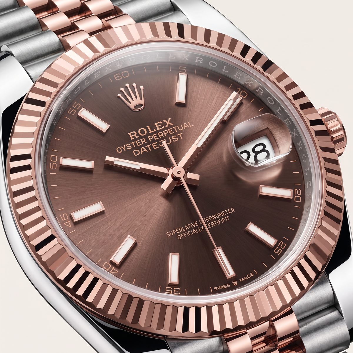 Lady-Datejust Chocolate Index Dial Everose Watch
