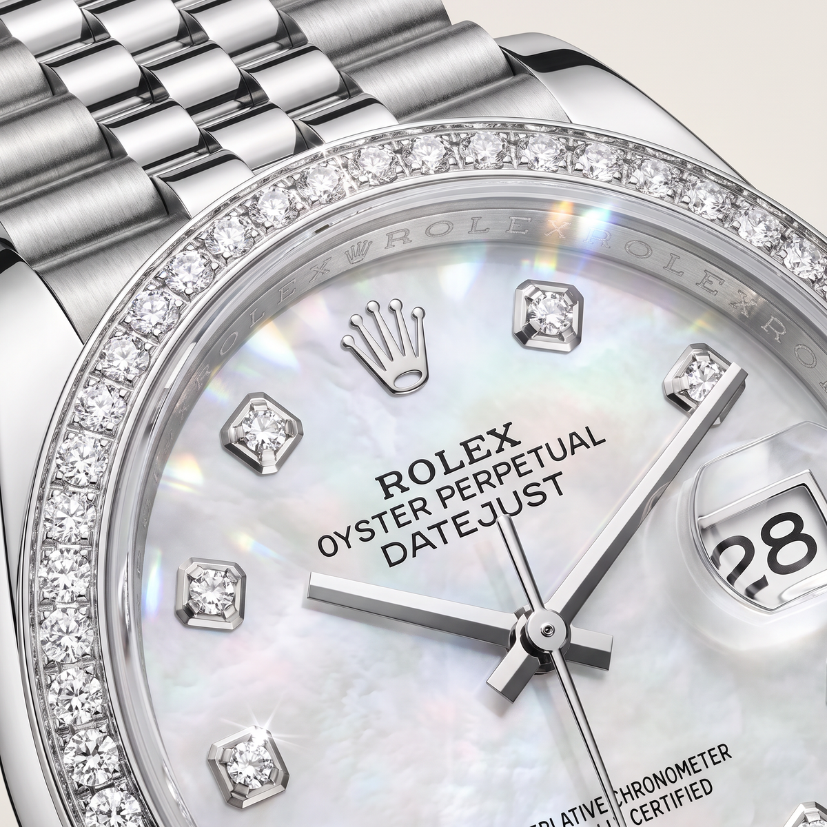 Lady-Datejust Mother-of-Pearl With Diamond Dial And Bezel Women’s Watch