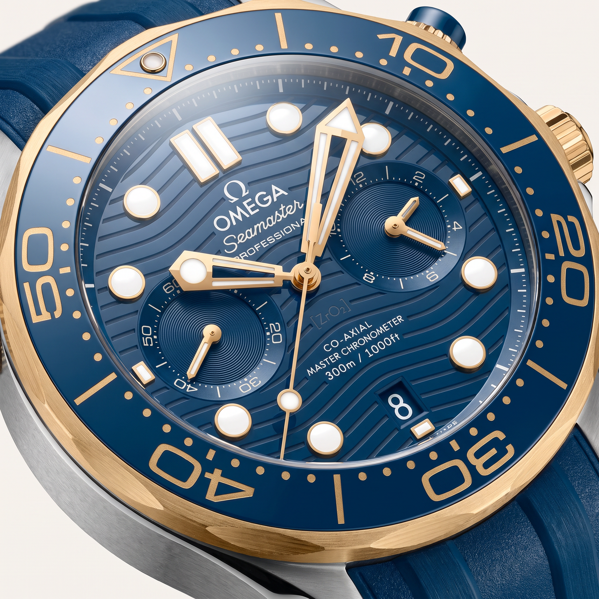 Seamaster Diver 300M Deep Blue Dial Gold Bi-Color Automatic Watch 210.22.44.51.03.001