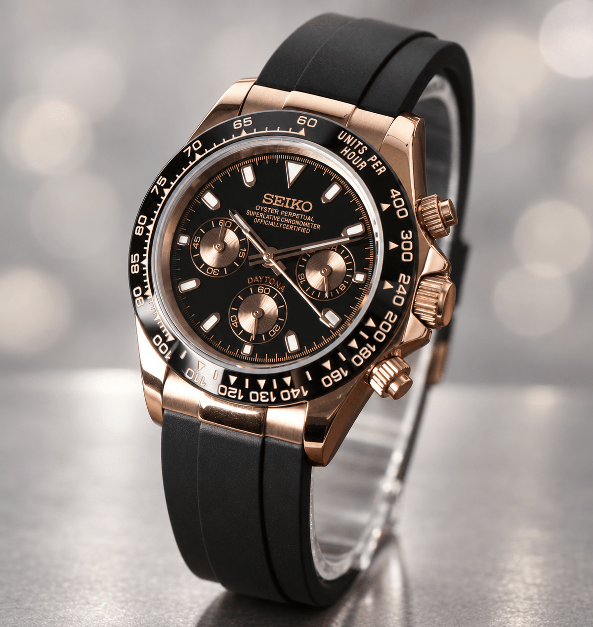 Seiko Mod Daytona RG Black