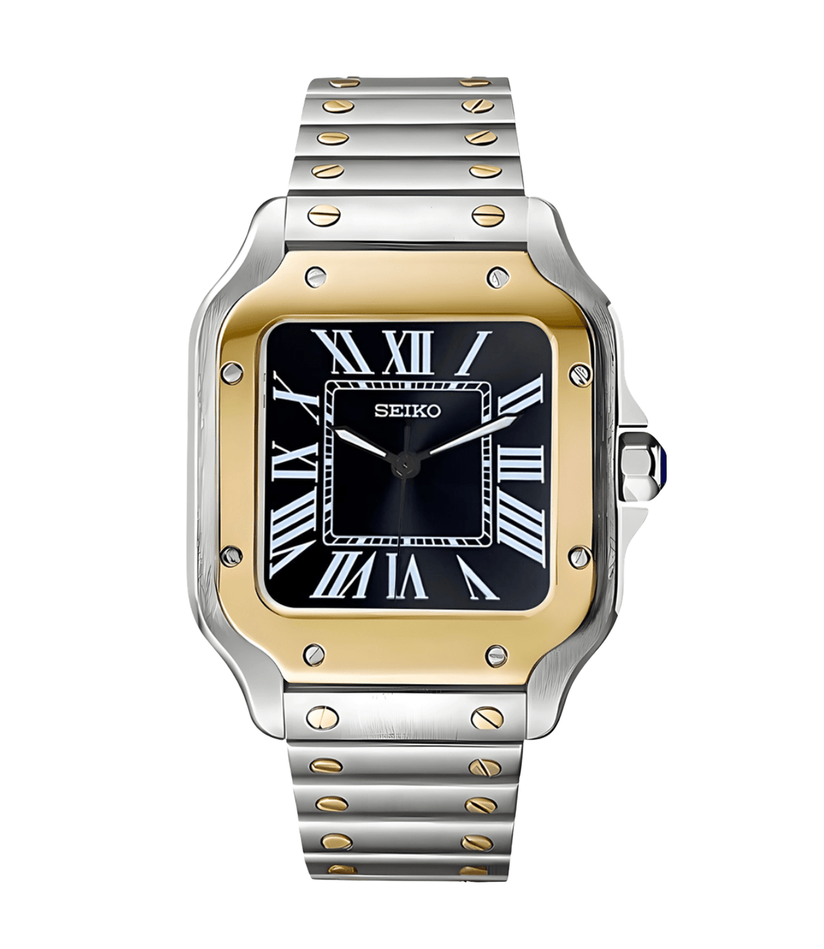 Seiko Mod Santos Twotone Black