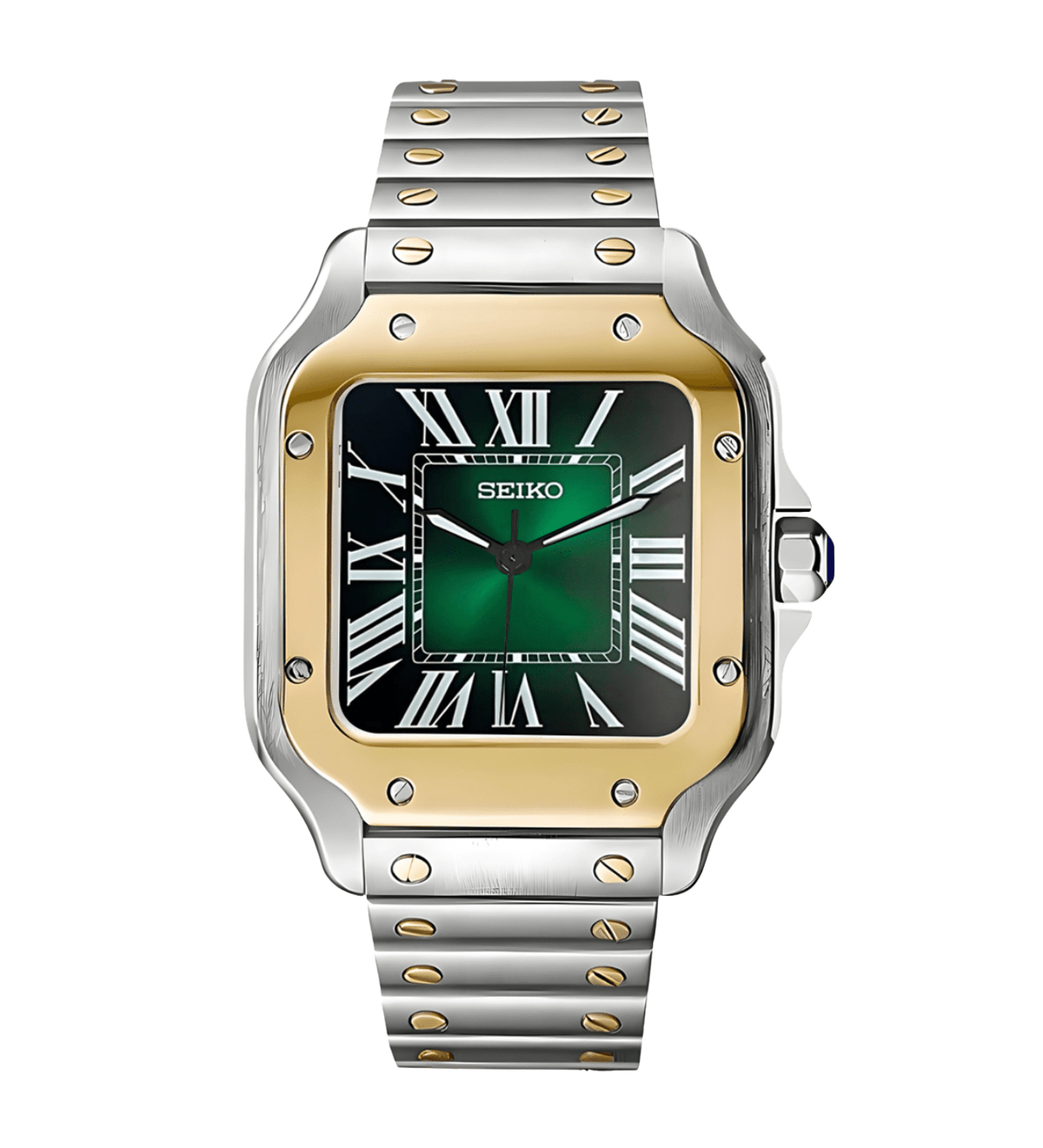 Seiko Mod Santos Twotone Green